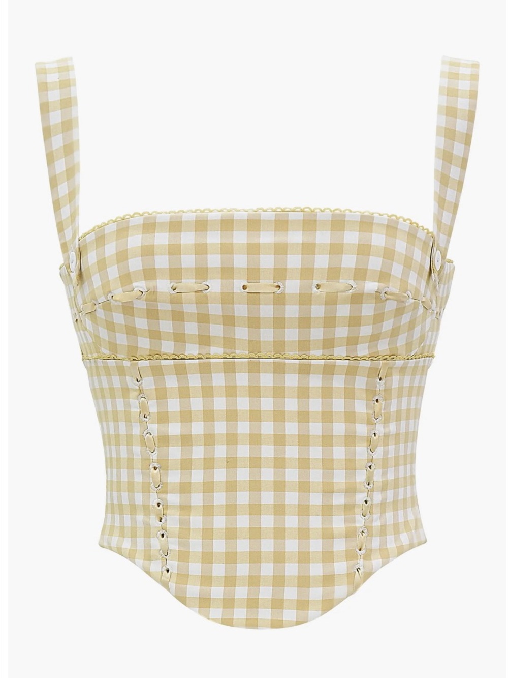 House of CB Lottie Gingerbread Gingham Lace-Up Corset Top